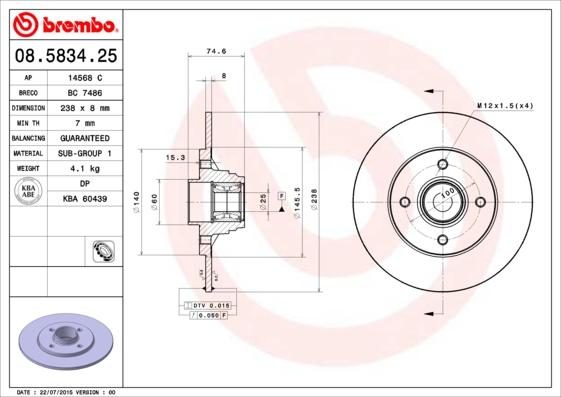 Breco BC 7486 - Тормозной диск autospares.lv