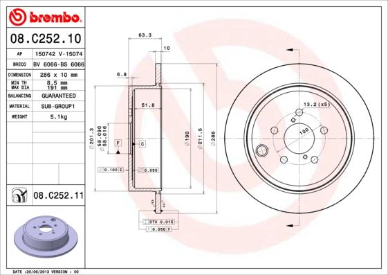 Breco BS 6066 - Тормозной диск autospares.lv