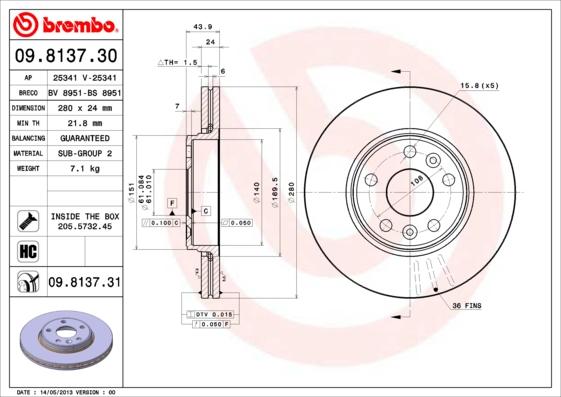 Breco BV 8951 - Тормозной диск autospares.lv