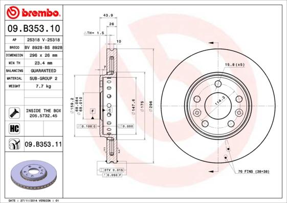 Breco BS 8928 - Тормозной диск autospares.lv