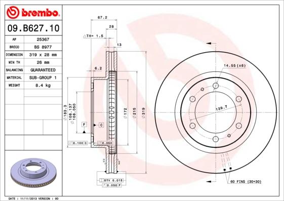 Breco BS 8977 - Тормозной диск autospares.lv