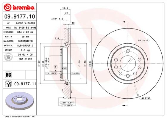 Breco BS 8495 - Тормозной диск autospares.lv