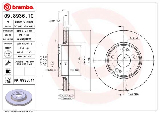 Breco BS 8451 - Тормозной диск autospares.lv