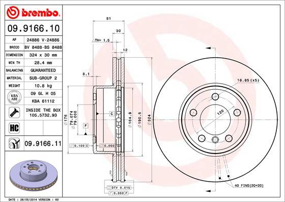 Breco BS 8488 - Тормозной диск autospares.lv
