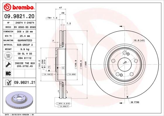 Breco BS 8593 - Тормозной диск autospares.lv