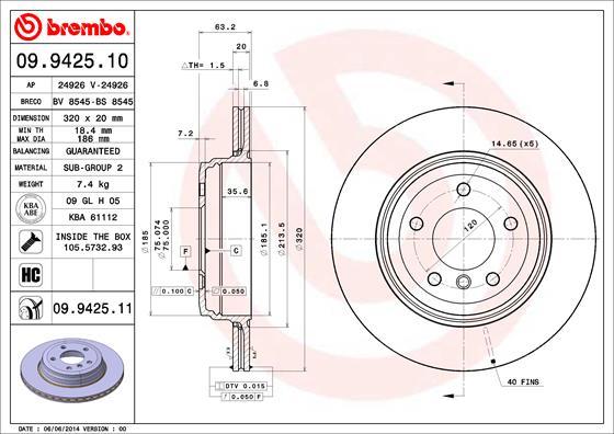Breco BS 8545 - Тормозной диск autospares.lv