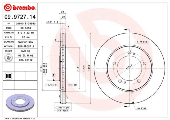 Breco BS 8559 - Тормозной диск autospares.lv