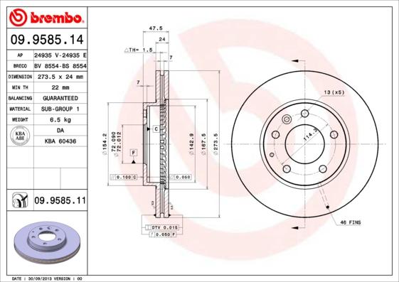 Breco BS 8554 - Тормозной диск autospares.lv