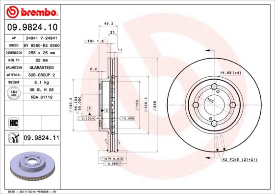 Breco BS 8560 - Тормозной диск autospares.lv