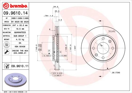 Breco BS 8525 - Тормозной диск autospares.lv