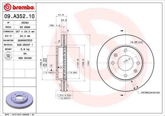 Breco BS 8699 - Тормозной диск autospares.lv