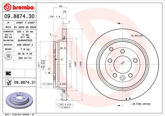 Breco BS 8606 - Тормозной диск autospares.lv