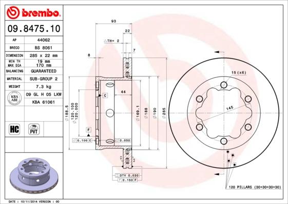 Breco BS 8601 - Тормозной диск autospares.lv