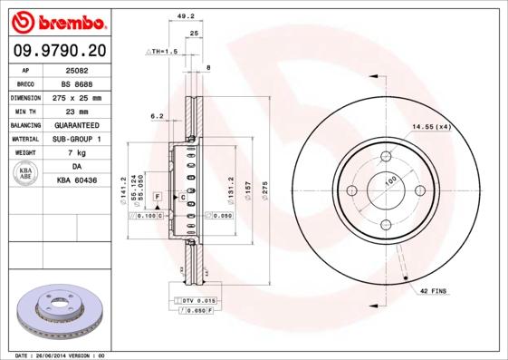 Breco BS 8688 - Тормозной диск autospares.lv