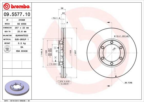 Breco BS 8056 - Тормозной диск autospares.lv