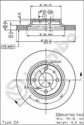 Breco BS 8011 - Тормозной диск autospares.lv