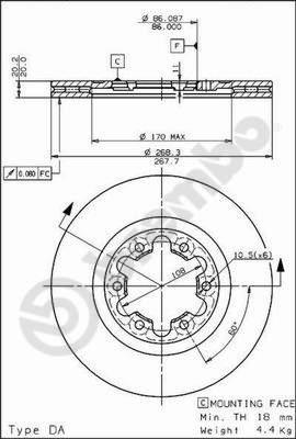 Breco BS 8071 - Тормозной диск autospares.lv