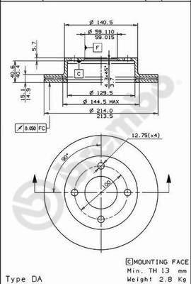 Breco BS 8159 - Тормозной диск autospares.lv