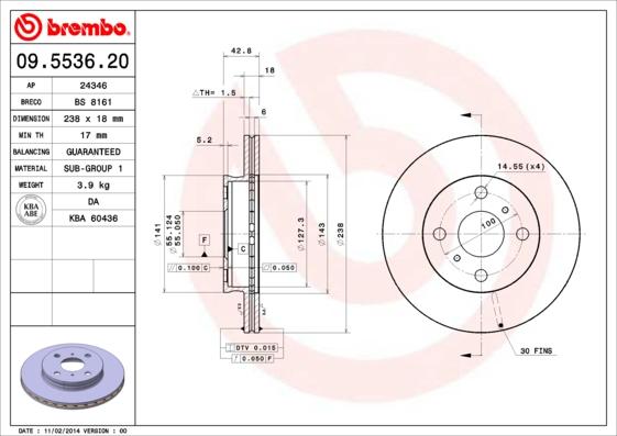 Breco BS 8161 - Тормозной диск autospares.lv