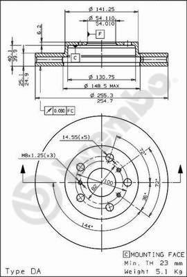 Breco BS 8182 - Тормозной диск autospares.lv