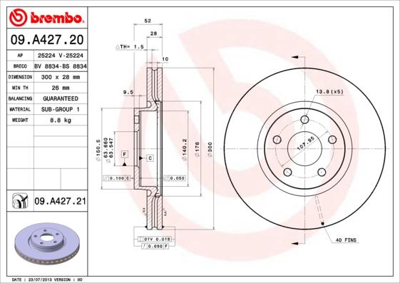 Breco BS 8834 - Тормозной диск autospares.lv