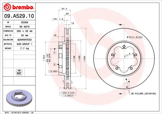 Breco BS 8876 - Тормозной диск autospares.lv