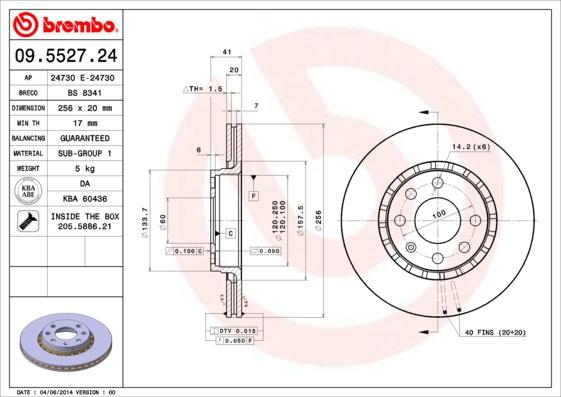 Breco BS 8341 - Тормозной диск autospares.lv