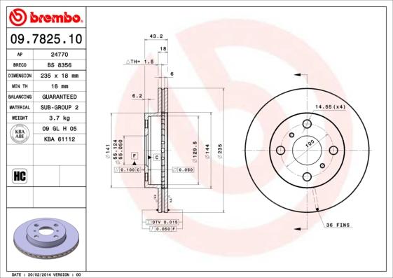 Breco BS 8356 - Тормозной диск autospares.lv