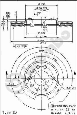 Breco BS 8350 - Тормозной диск autospares.lv