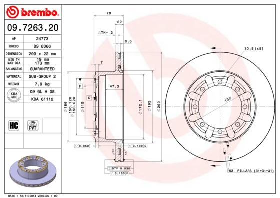 Breco BS 8366 - Тормозной диск autospares.lv