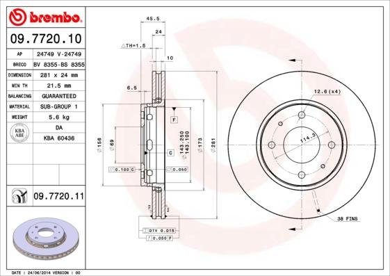 Breco BS 8335 - Тормозной диск autospares.lv