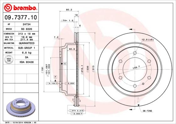 Breco BS 8326 - Тормозной диск autospares.lv