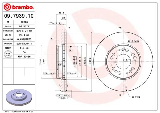 Breco BS 8372 - Тормозной диск autospares.lv