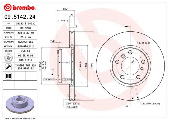 Breco BS 8248 - Тормозной диск autospares.lv