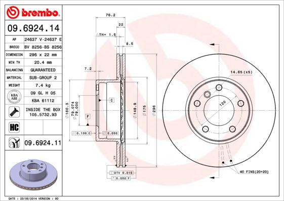 Breco BS 8256 - Тормозной диск autospares.lv