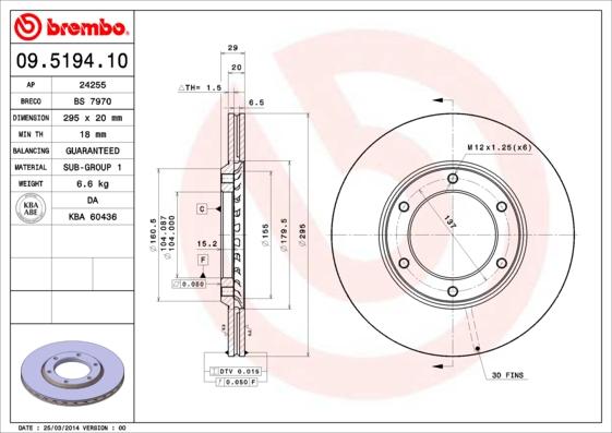 Breco BS 7970 - Тормозной диск autospares.lv