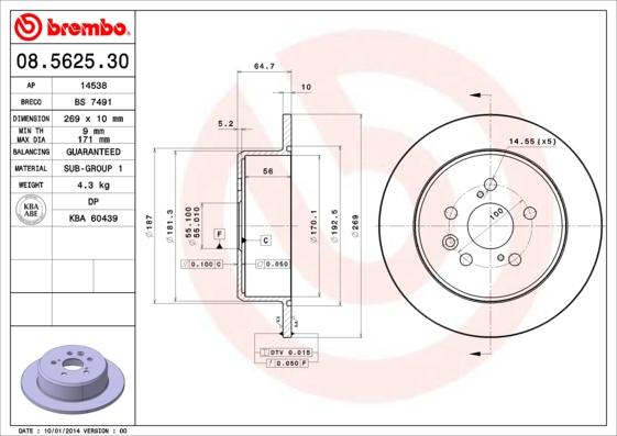 Breco BS 7491 - Тормозной диск autospares.lv