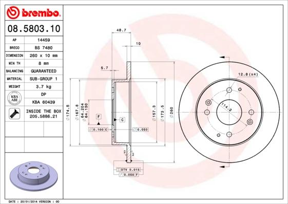 Breco BS 7480 - Тормозной диск autospares.lv