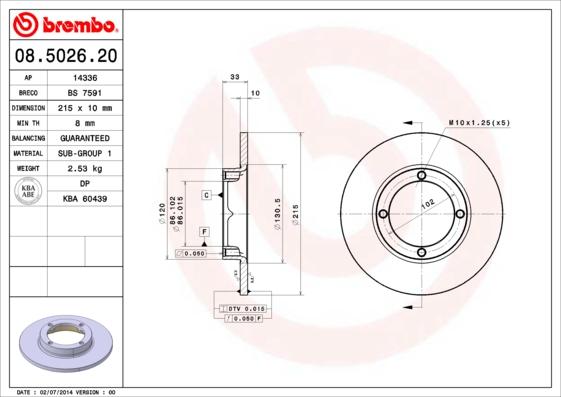 Breco BS 7591 - Тормозной диск autospares.lv