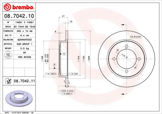 Breco BS 7544 - Тормозной диск autospares.lv