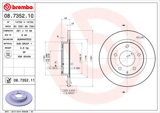 Breco BV 7561 - Тормозной диск autospares.lv