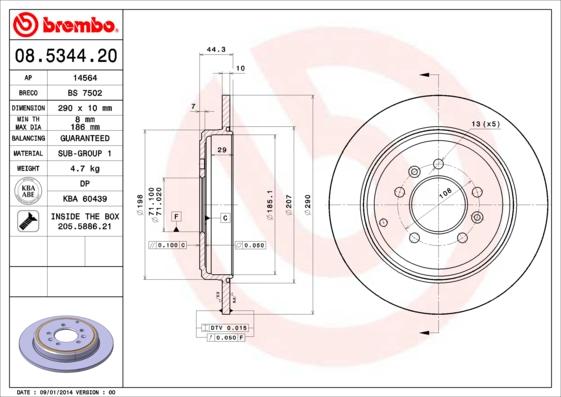 Breco BS 7502 - Тормозной диск autospares.lv