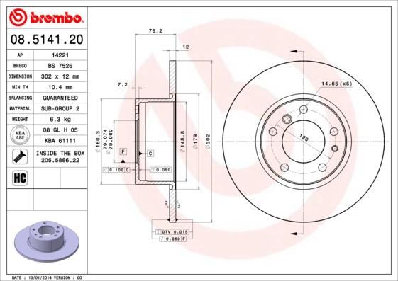 Breco BS 7526 - Тормозной диск autospares.lv