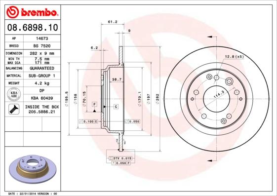 Breco BS 7520 - Тормозной диск autospares.lv