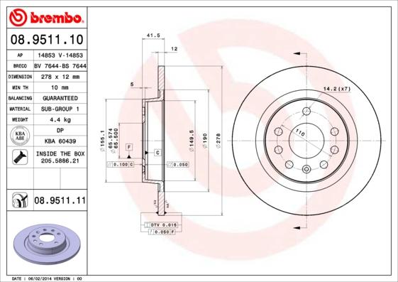 Breco BS 7644 - Тормозной диск autospares.lv