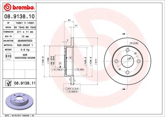 Breco BS 7642 - Тормозной диск autospares.lv