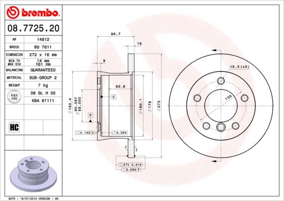 Breco BS 7611 - Тормозной диск autospares.lv