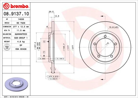 Breco BS 7629 - Тормозной диск autospares.lv