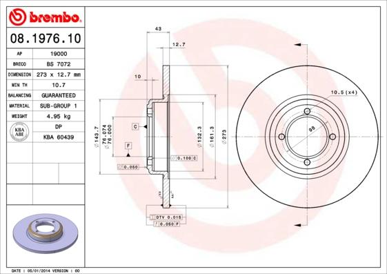 Breco BS 7072 - Тормозной диск autospares.lv