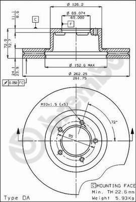 Breco BS 7833 - Тормозной диск autospares.lv